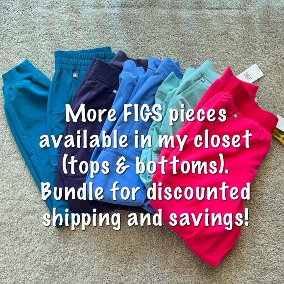 FIGS Zamora Jogger High Waisted Scrub Pants L Ceil Blue - Picture 6 of 6